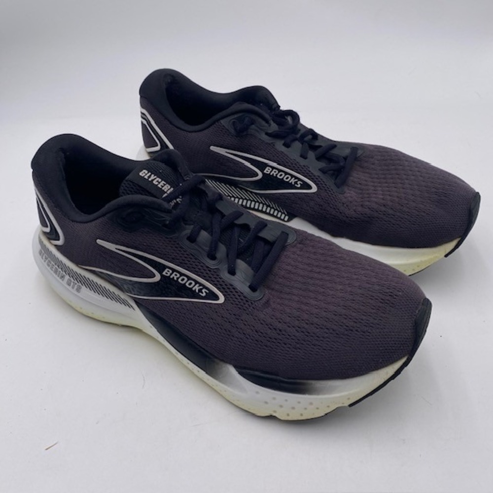 Brooks Glycerin GTS 21 Running Shoes Men 11 Black White DNA LOFT Support Sneaker